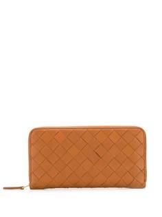 Bottega Veneta кошелек с круговой молнией и плетением Maxi Intrecciato