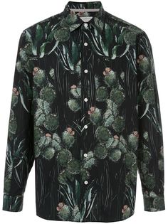 Gieves & Hawkes рубашка с принтом кактуса
