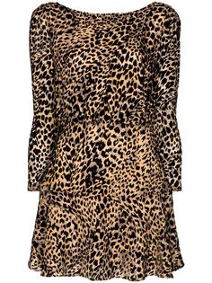 Rixo платье мини Clarice с леопардовым принтом