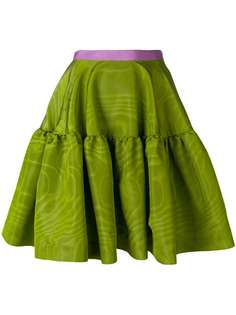Talbot Runhof tiered A-line skirt