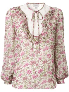 Giambattista Valli блузка с цветочным принтом и оборками