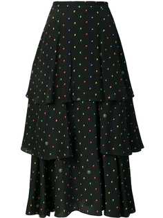 Stella McCartney юбка с оборками и принтом