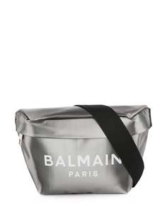 Balmain поясная сумка с эффектом металлик и логотипом