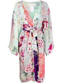 Etro пальто-кимоно с цветочным принтом