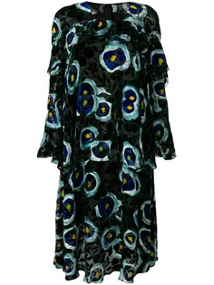 Talbot Runhof velvet floral print dress