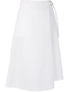 Jil Sander Navy фактурная юбка с драпировкой