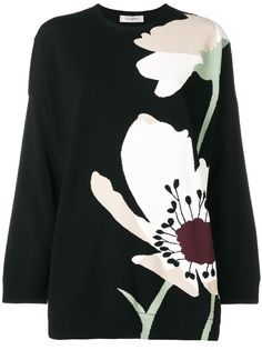 Valentino джемпер с цветочным узором интарсия