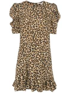 Veronica Beard платье с леопардовым принтом и оборками