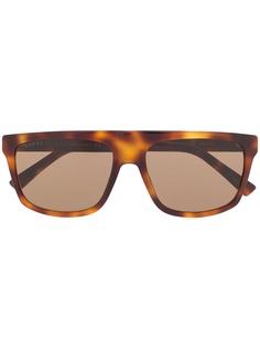 Gucci Eyewear солнцезащитные очки с эффектом черепашьего панциря