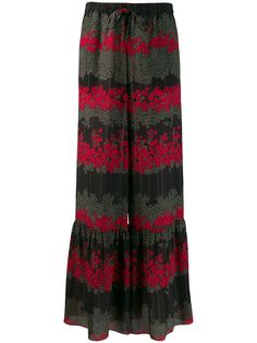 RedValentino расклешенные брюки с цветочным принтом