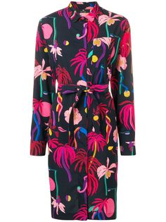 PS Paul Smith платье-рубашка с цветочным принтом и поясом