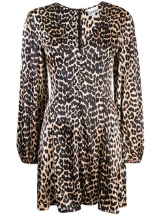GANNI мини-юбка Blakely с леопардовым принтом
