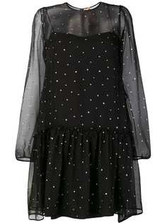 Nº21 glitter star sheer-layer dress