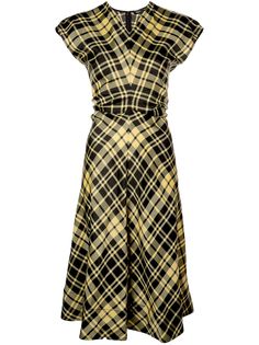 Proenza Schouler клетчатое платье с короткими рукавами