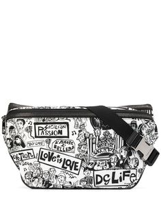 Dolce & Gabbana поясная сумка с принтом граффити