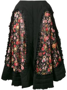 Comme Des Garçons юбка миди с панелями с цветочным принтом