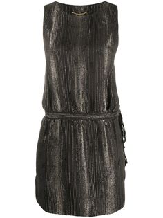 Saint Laurent платье мини в полоску