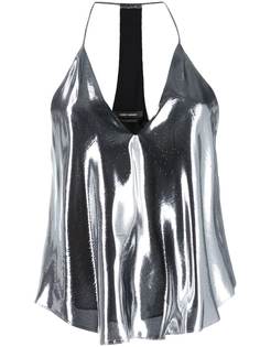 Isabel Marant топ из ткани ламе с эффектом металлик