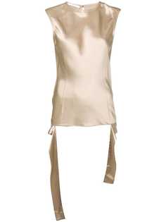 Helmut Lang атласный топ без рукавов