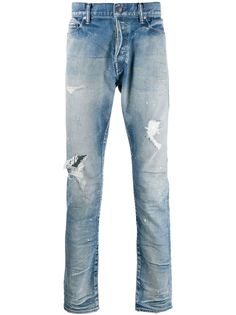 John Elliott джинсы прямого кроя с эффектом потертости