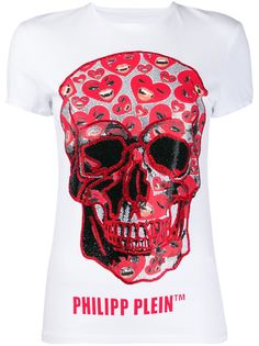 Philipp Plein футболка кроя слим с заклепками Skull