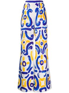 Moschino широкие брюки с принтом Majolica