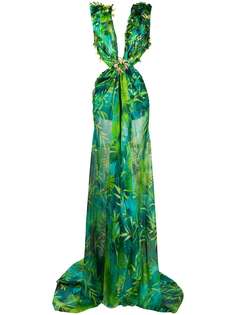 Versace длинное платье с принтом