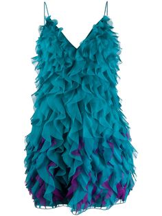 Alberta Ferretti топ на тонких бретелях с оборками