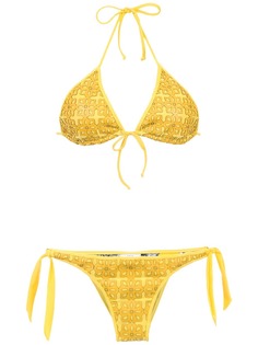 Amir Slama textured triangle top bikini set