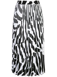 Proenza Schouler плиссированная юбка с зебровым принтом