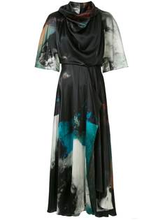 Roksanda атласное платье Teal Explosion с принтом