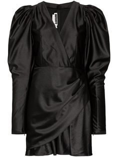 ROTATE платье мини с объемными рукавами и V-образным вырезом