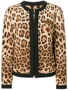 Dolce & Gabbana стеганая куртка с леопардовым принтом