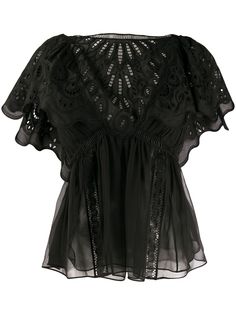 Alberta Ferretti блузка с английской вышивкой