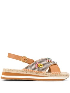 Tory Burch босоножки на платформе с кристаллами