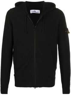 Stone Island худи на молнии с нашивкой-логотипом