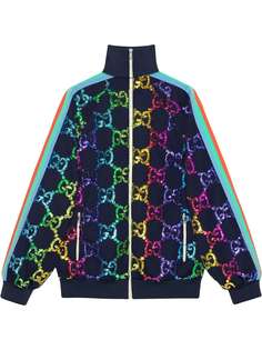 Gucci куртка из джерси с узором GG и пайетками