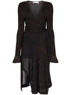 Chloé трикотажное платье с запахом и люрексом