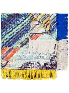 Missoni шарф с бахромой и узором зигзаг