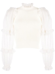Alexander McQueen блузка с прозрачными рукавами
