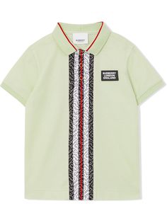 Burberry Kids monogram stripe polo shirt