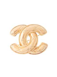 Chanel Pre-Owned брошь с логотипом CC