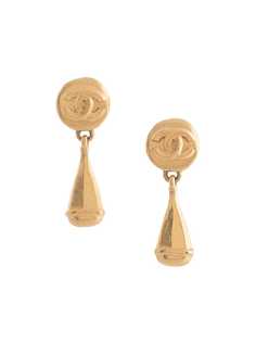 Chanel Pre-Owned серьги-подвески 1997-го года с логотипом CC