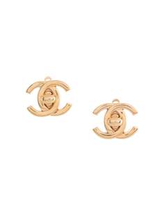 Chanel Pre-Owned серьги Turnlock 1996-го года с логотипом CC
