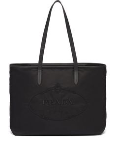 Prada сумка-тоут с вышитым логотипом
