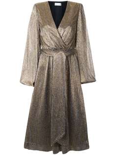 Rebecca Vallance платье миди Rivero с завязками и эффектом металлик
