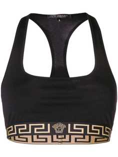 Versace спортивный топ Greek key с логотипом