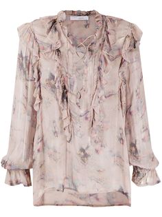 IRO блузка с оборками и цветочным принтом