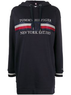 Tommy Hilfiger платье-толстовка с капюшоном и логотипом