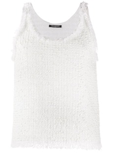 Balmain твидовый топ с заклепками